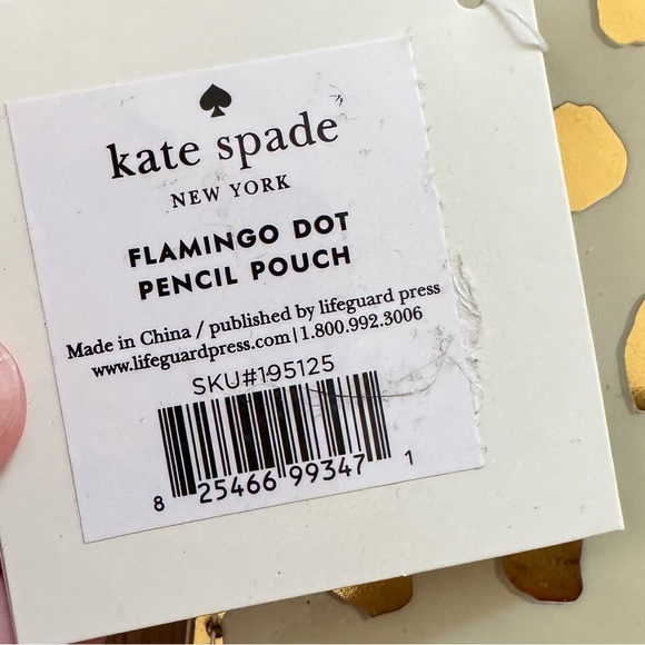 Kate Spade Flamingo Dot Gold Pouch - Picture 4 of 6